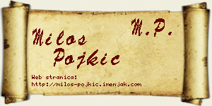 Miloš Pojkić vizit kartica